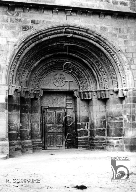 "Portada de la iglesia". Ricardo Compairé Escartín. Casbas de Huesca