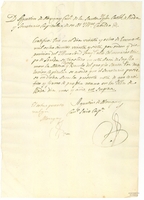 Certificación dada por Agustín de Mongay, secretario capitular de Roda, del traslado de la mitra, capa y báculo al arca de San Ramón