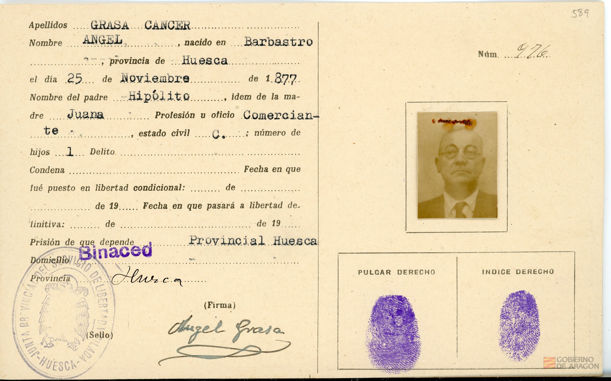 Grasa Cáncer, Ángel. Binaced