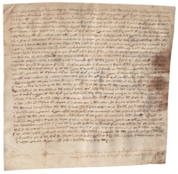Los jurados de Tronchón requieren a Sancho Jimeno de Morella, justicia de dicho pueblo, que entregue los notariales de los que fueron notarios a otro notario del mismo lugar