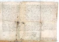 Letras apostólicas de Pedro de Molina, vicario general del arzobispado de Zaragoza, otorgando a Miguel Fañanás, clérigo de Velilla, el beneficio bajo la invocación de San Nicolás, vacante por muerte de Juan Gonzalvo