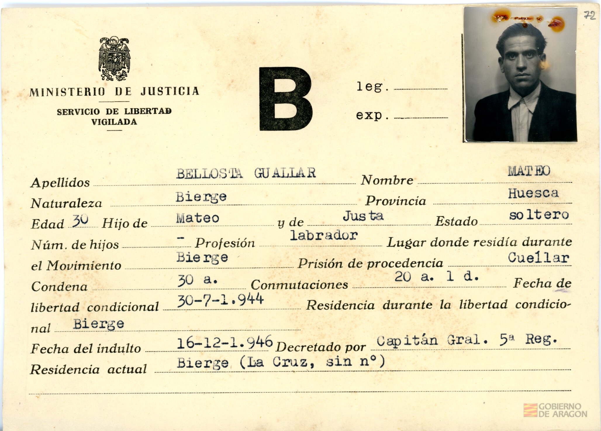 Bellosta Guallar, Mateo. Bierge