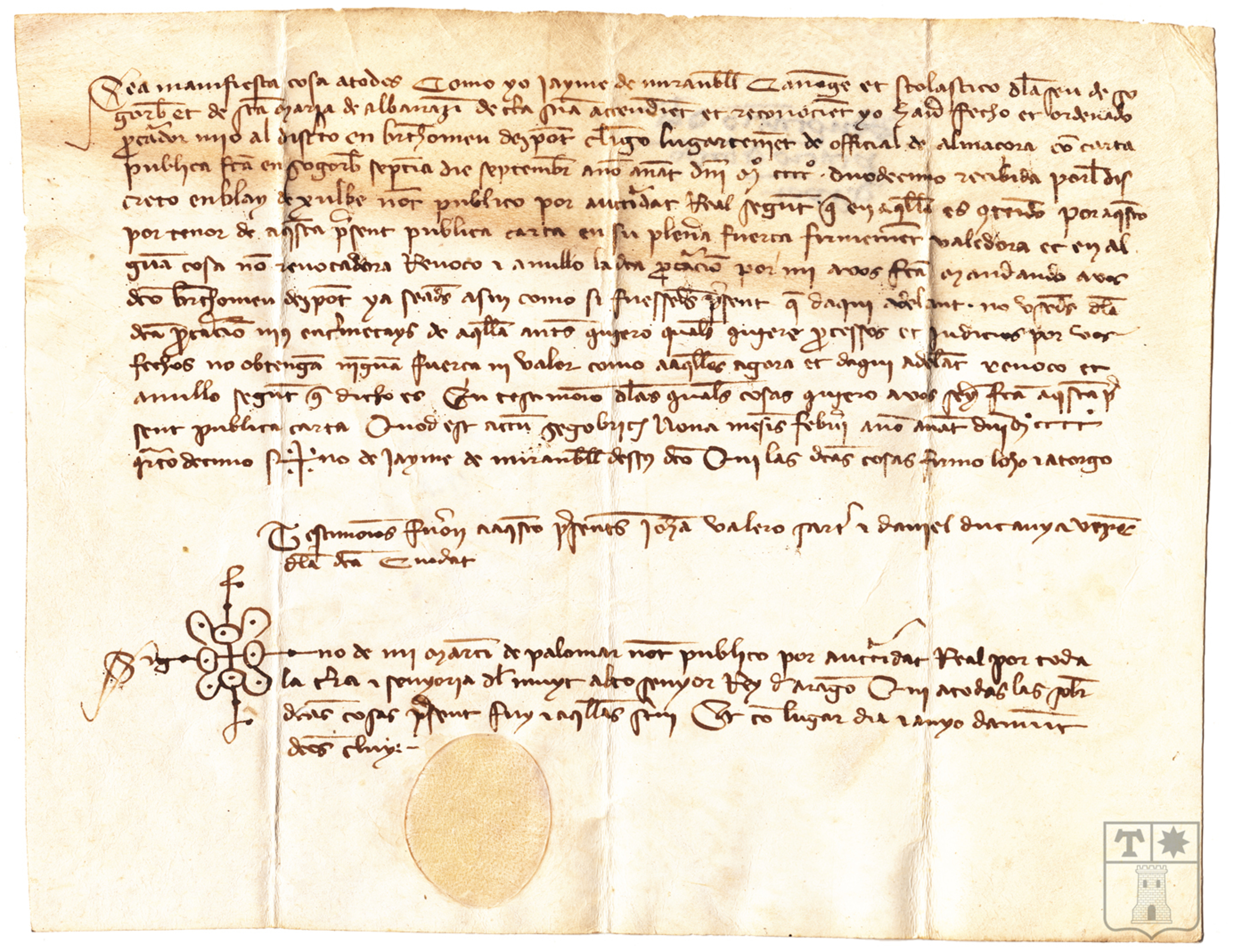 Anulación de poderes por la que Jaime de Mirambel, canónigo de Segorbe, retira la procuración dada a Bartolomé Despont y declara nulos todos los actos que haga en su nombre