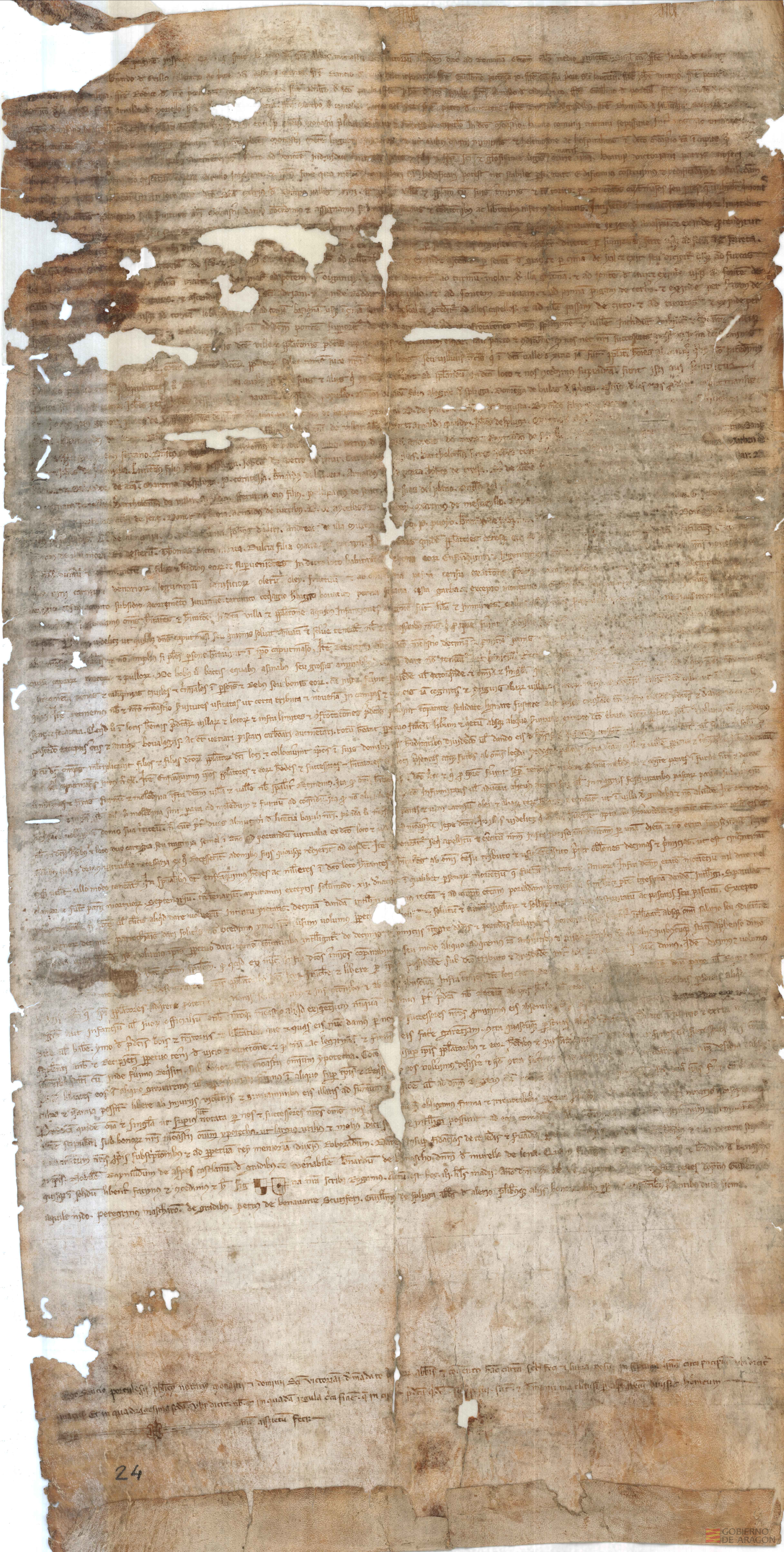 Carta de población otorgada por el abad de San Victorián al lugar de Campo, en el valle de Bardají