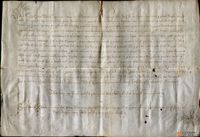 Carta de pago y finiquito otorgada por Alfonso de Aragón, conde Ribagorza y Denia, a favor de Pedro Fernández de Híjar, en relación con la guerra con Castilla. Villarreal