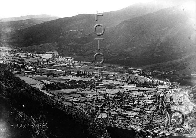 "Vista el puente de la vía". Ricardo Compairé Escartín. Villanúa