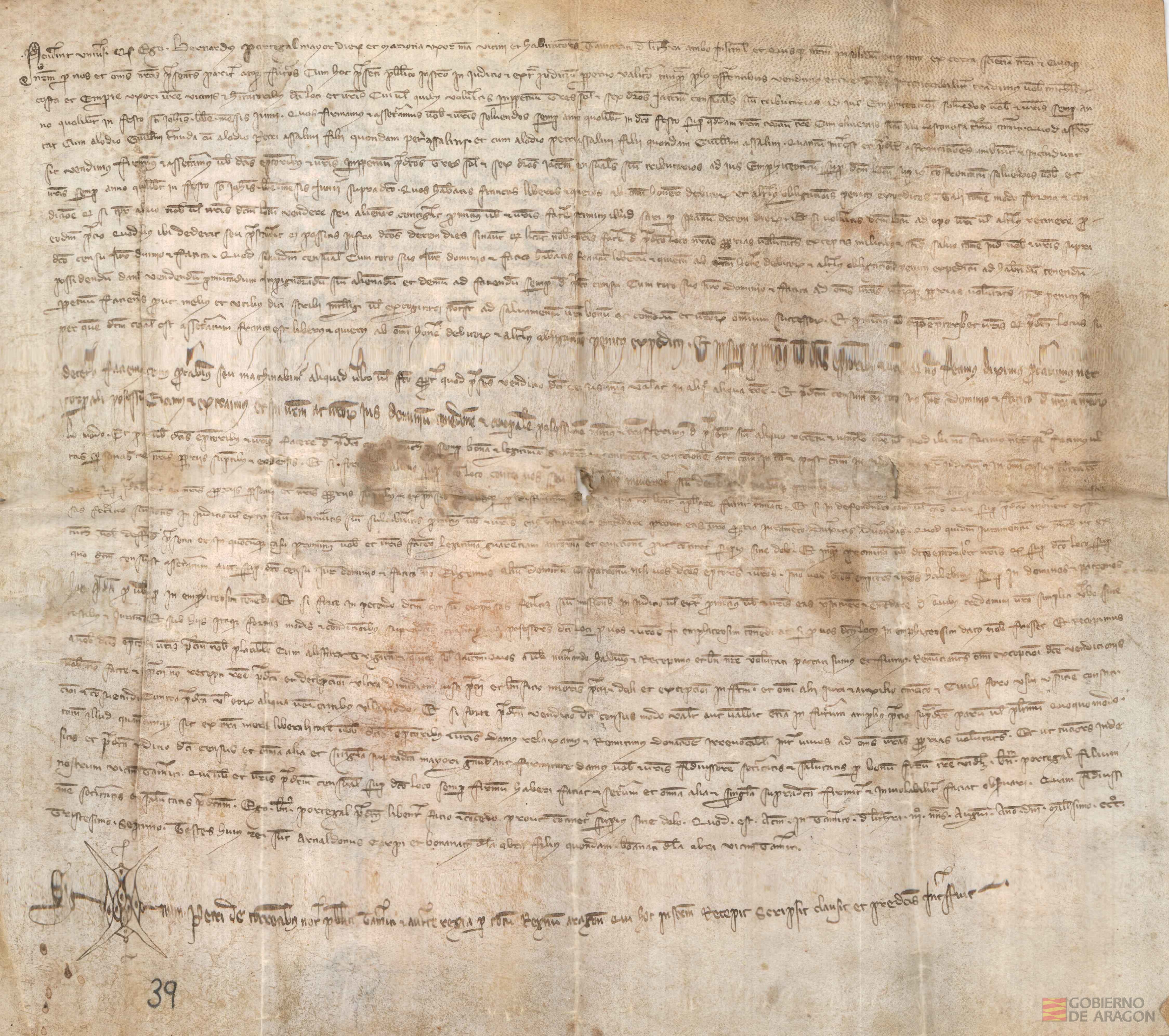 Bernardo Portegal y su mujer Mariona,vecinos de Tamarite de Litera,venden a Miguel Costa y su mujer Emperia,vecinos de dicho lugar,3 sueldos y 6 dineros censales sobre un campo de oliveras,sito en términos de dicha villa,por 35 sueldos jaqueses