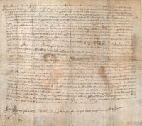Bernardo Portegal y su mujer Mariona,vecinos de Tamarite de Litera,venden a Miguel Costa y su mujer Emperia,vecinos de dicho lugar,3 sueldos y 6 dineros censales sobre un campo de oliveras,sito en términos de dicha villa,por 35 sueldos jaqueses