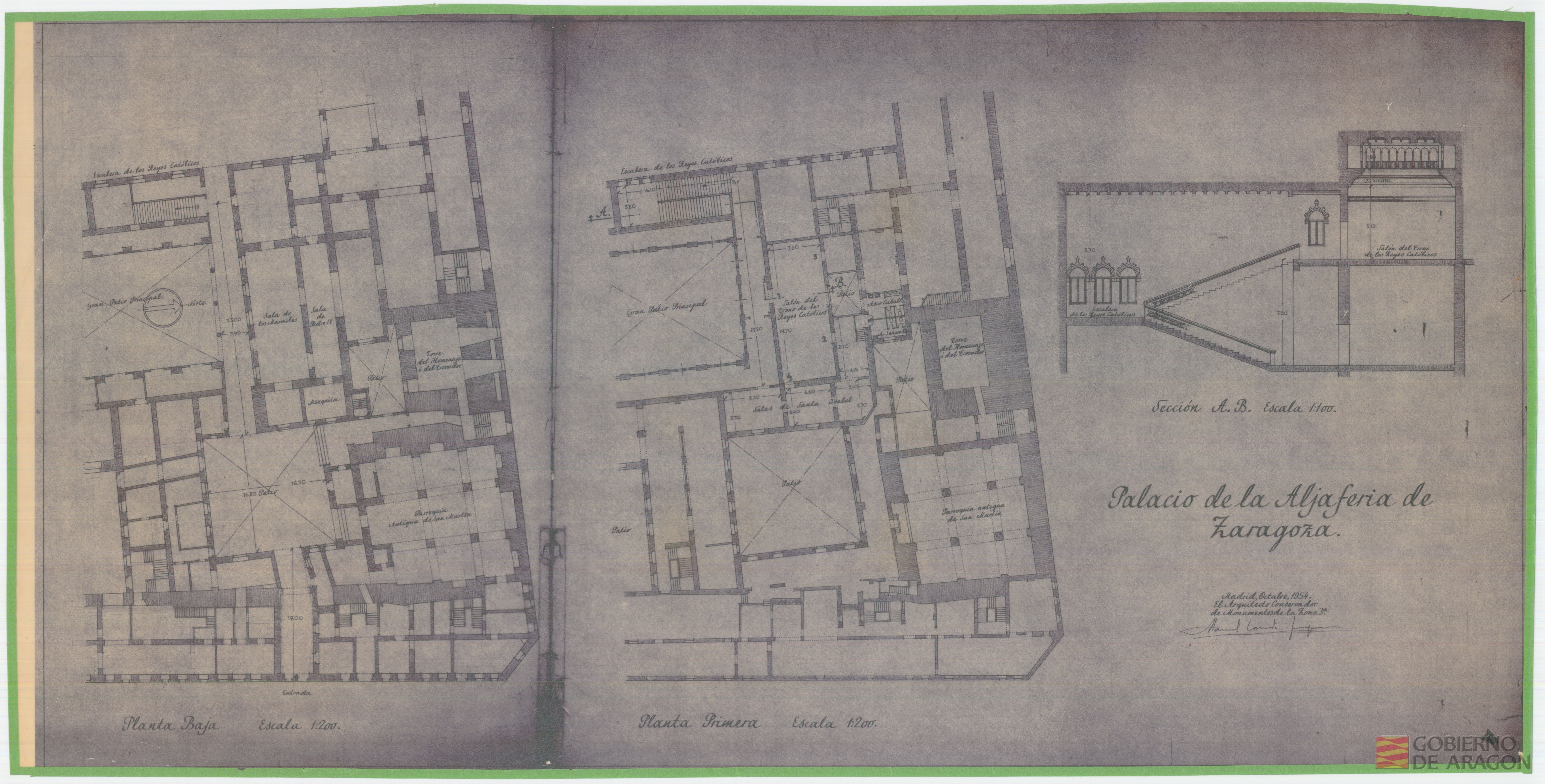 Palacio de la Aljafería de Zaragoza. Planta. Zaragoza