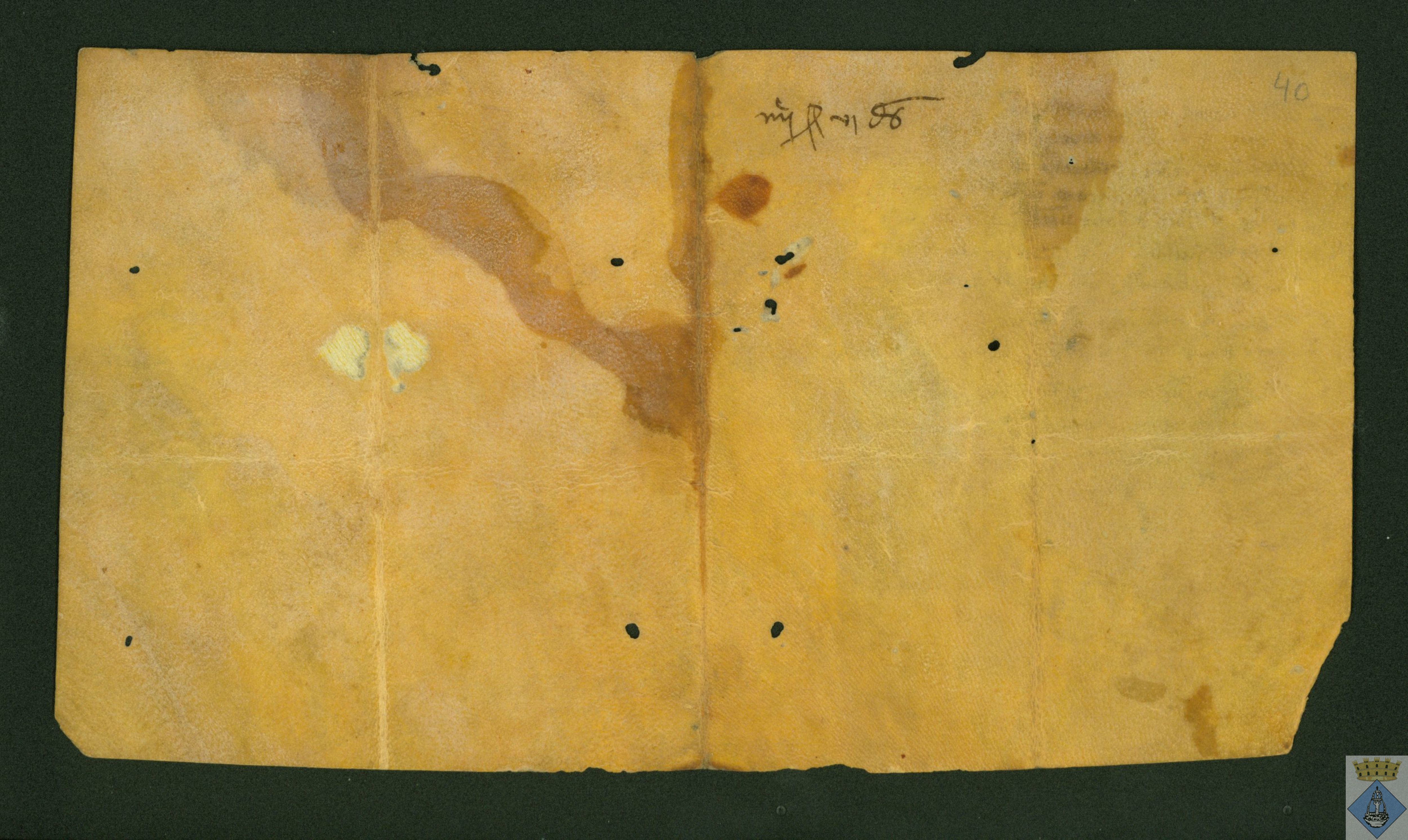 Apoca por la que Guillermo Pérez de Molina, justicia de Valderrobres, reconoce haber recibido de los jurados de Fuentespalda el fogaje por sus 85 casas, a 6 dineros por casa y mes