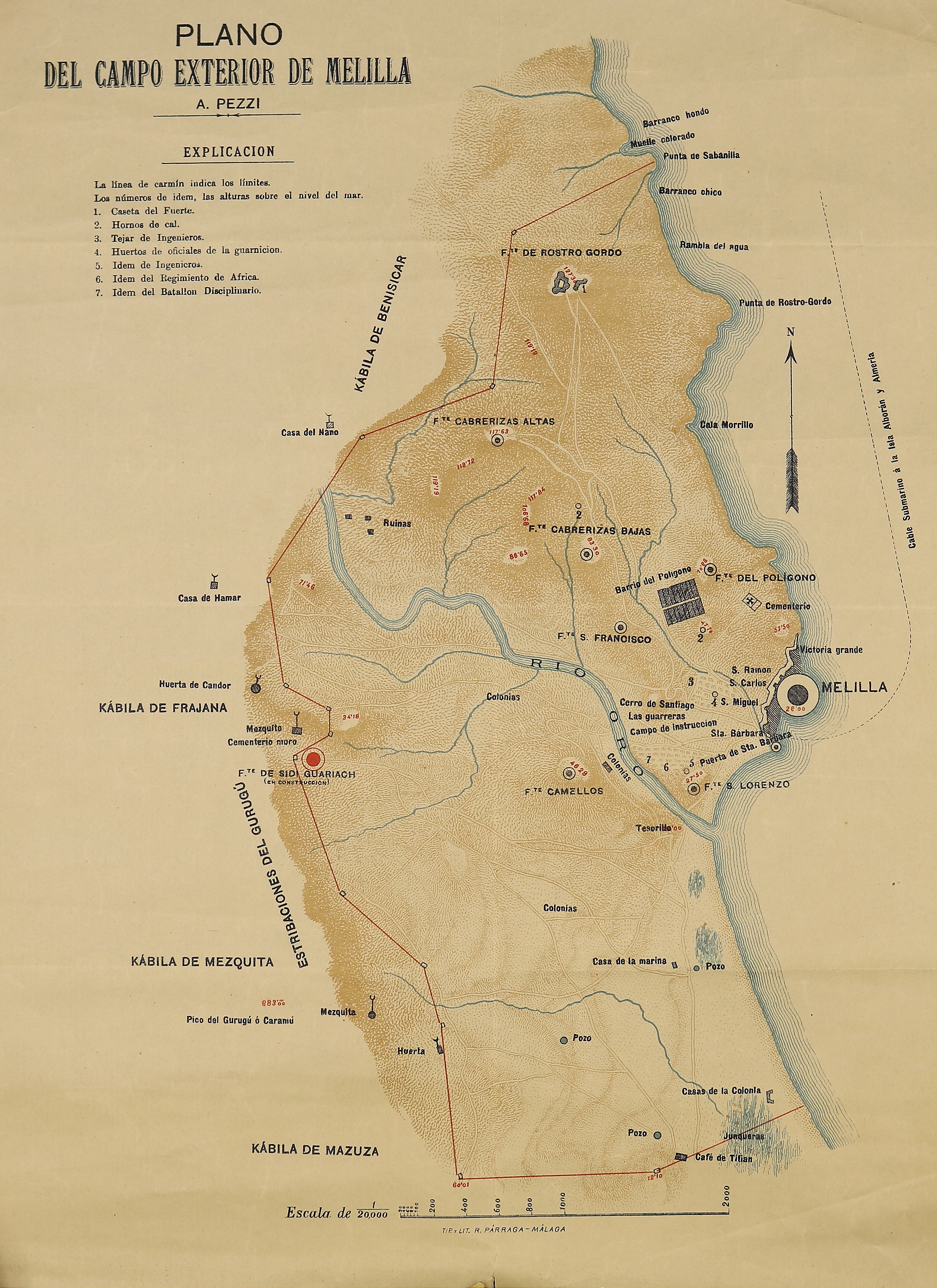 Plano del campo exterior de Melilla