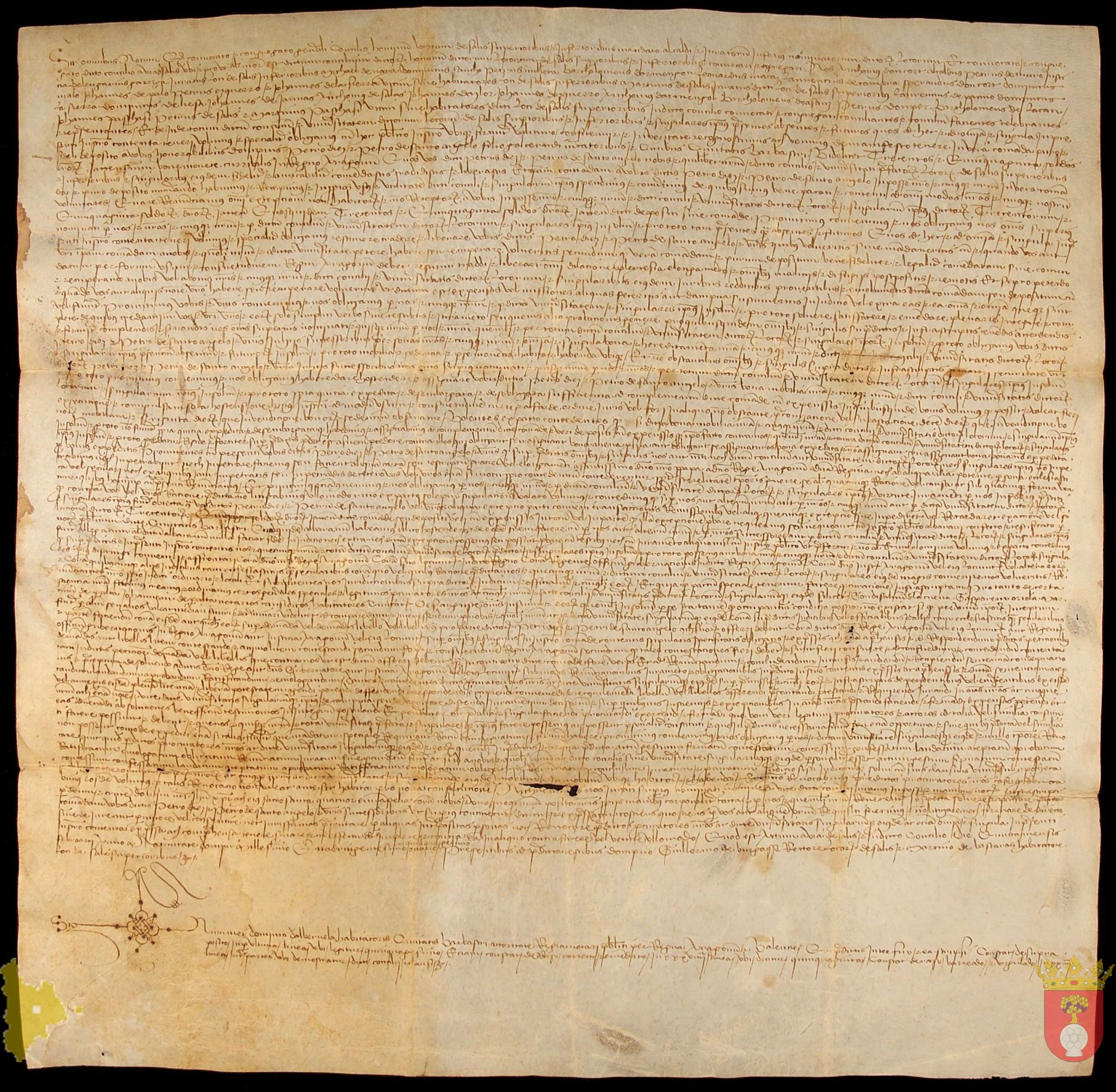 Comanda por la cantidad de 350 sueldos jaqueses otorgada por Pedro Díaz y Pedro de Santangel a favor del Concejo de Salas