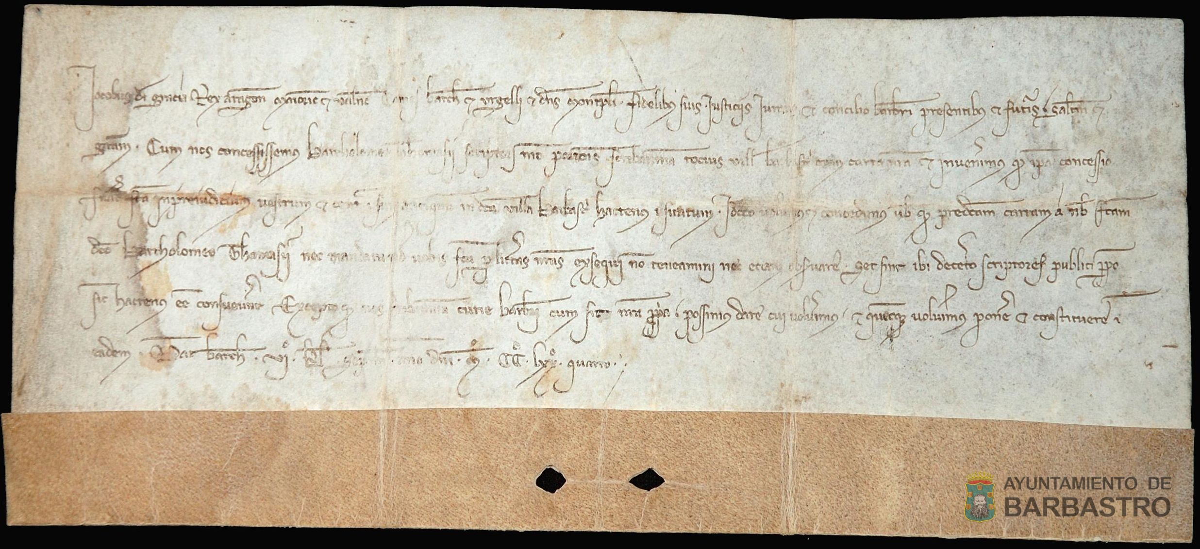 Jaime I el Conquistador revoca la concesión de la escribanía del Concejo de Barbastro a favor del escribano Bartolomé Tomás por ser contraria a los usos y costumbres de la ciudad