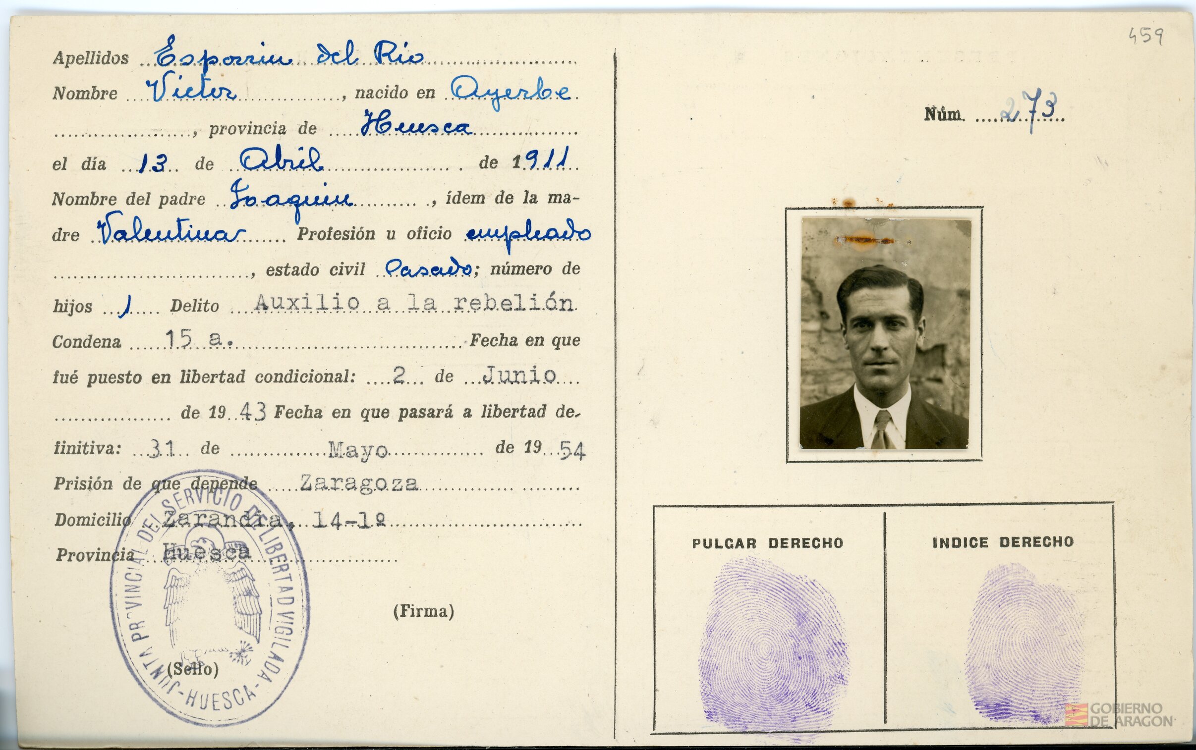 Esporrín del Río, Víctor. Huesca