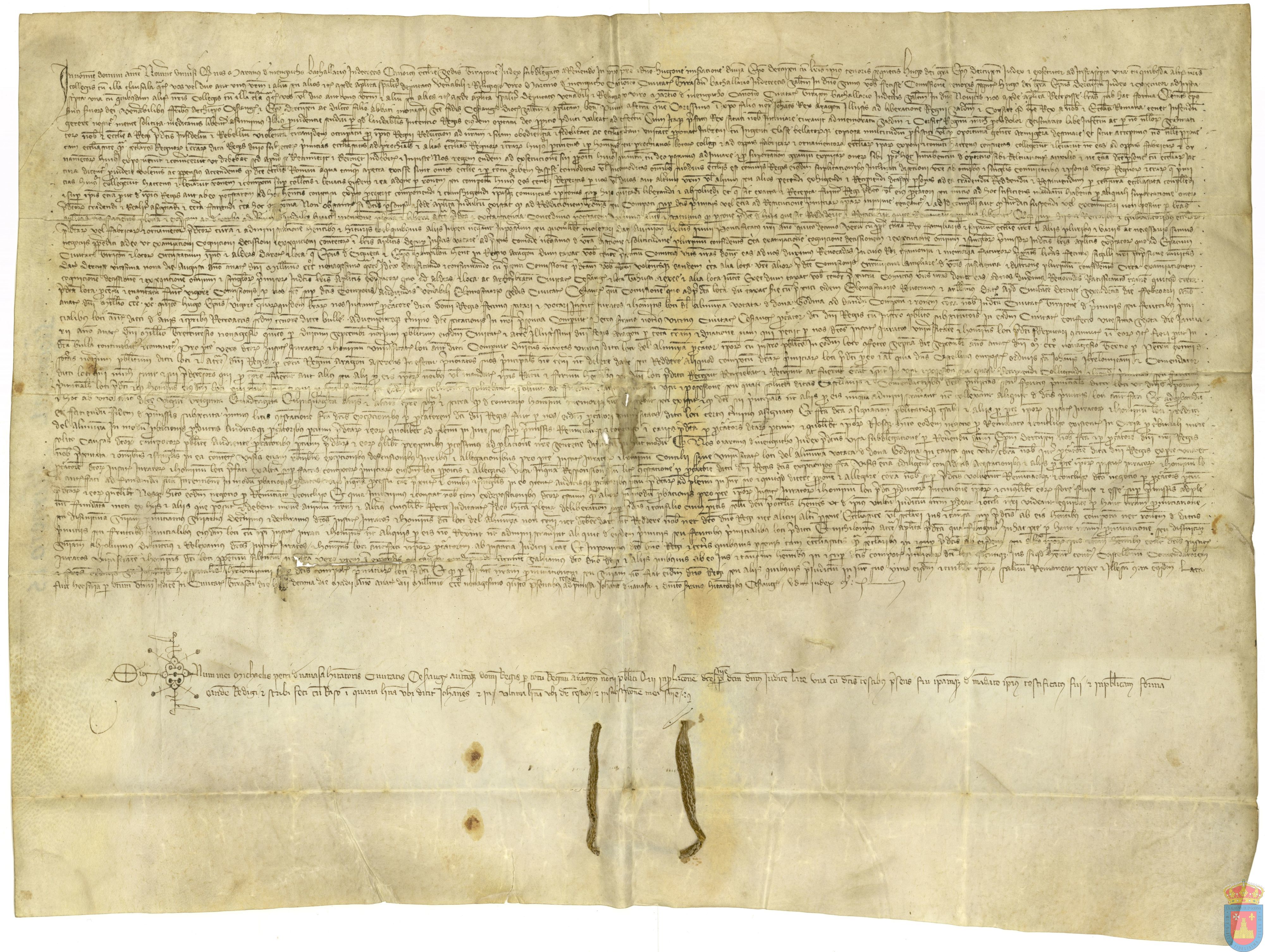 Clemente VII, pontífice de Aviñón, concede a Juan I, rey de Aragón, disponer de los diezmos y primicias de las iglesias para subvenir a la campaña de Córcega y Cerdeña.