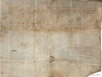 Juan de Aragón y Navarra, obispo de Huesca, al vicario y parroquianos de los lugares de Linás y Santa Eugenia, ratificando a petición de los primeros, la concesión de pila bautismal a la iglesia de San Miguel de Linás y estableciendo las condiciones de uso