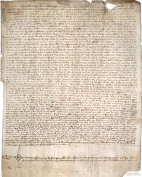 Fray Juan de Vara,regidor de la baylia de Zaragoza, de la Orden de San Juan,da a treudo anual de 50 sueldos la casa y heredamiento de Siest,al otro lado del Gállego,a Pedro de Monfort y a su hijo Juan,vecinos de Zaragoza.Incluye loación hecha a 10 de mayo de 1425