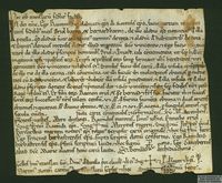 Carta de ingenuidad que el obispo Ramón Dalmacio otorga a Oriol Barón y Bernardo Barón por el alodio de La Perella y de la ínsula del río de Curva, en el término de Roda, donde deberán construir unos molinos a cambio de diezmos, primicias y un censo anual