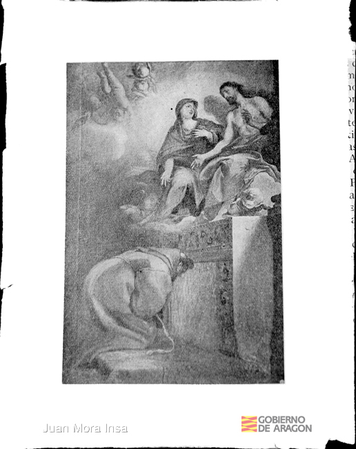 Grabado con escena religiosa. Juan Mora Insa
