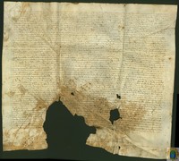 Bartolomé Sánchez Bonet, mercader de Zaragoza, procurador de Felipe Coment, protonotario del rey, vende en su nombre el censo anual de La Fresneda a Tomás Pérez de Buysen por el precio de 2.500 sueldos jaqueses, cobrando el nuevo propietario 125 sueldos anuales