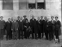 Grupo de profesores, políticos y científicos. Ricardo del Arco y Garay. Huesca
