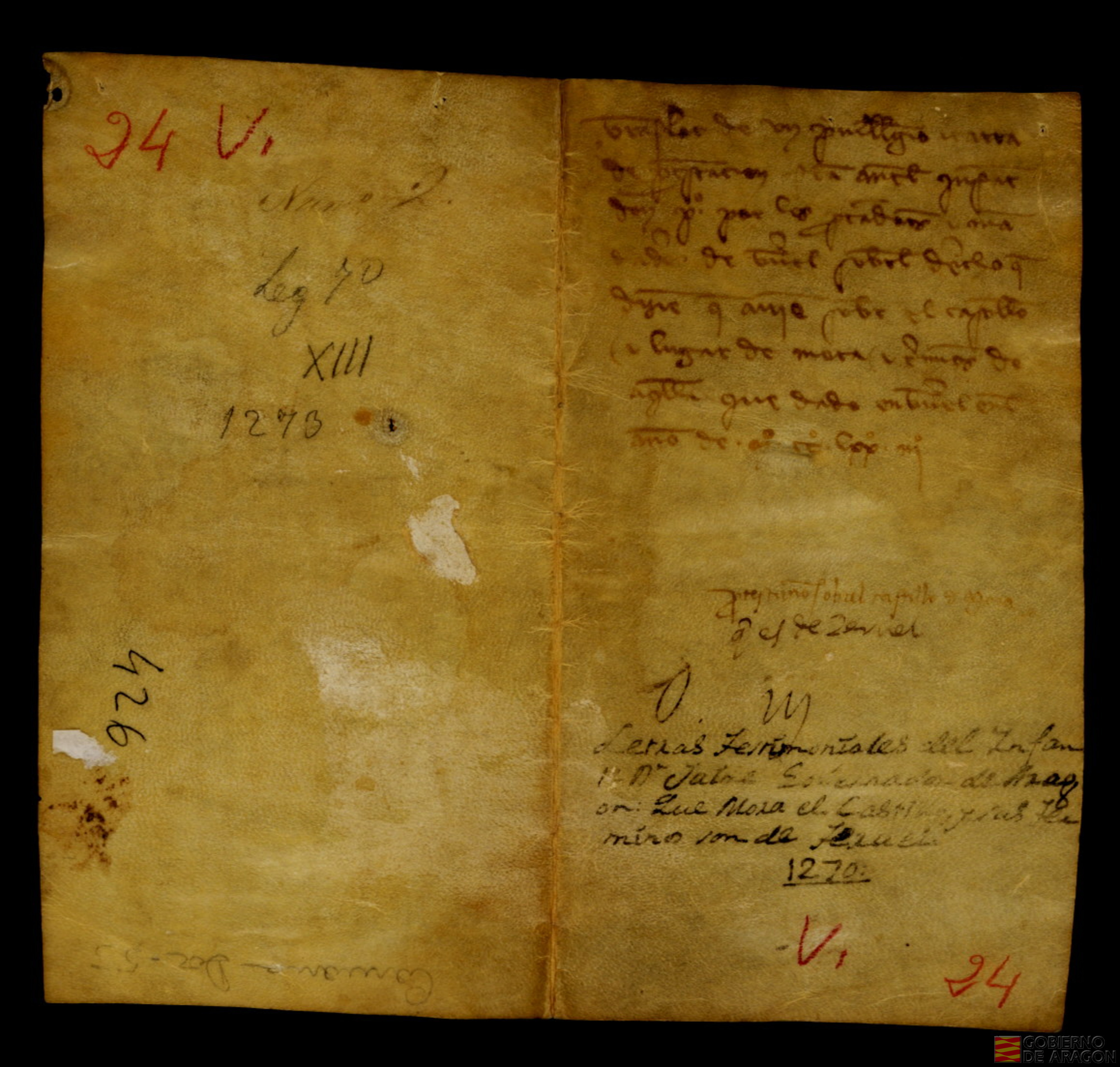 Privilegio del infante Don Pedro, primogénito de Jaime I, por el que testifica la protesta que ante él hicieron Rodrigo Pérez de Fernando Diaz, Juez de Teruel, y otros vecinos de la villa, sobre los derechos que tenían en la villa de Mora de Rubielos y sus términos