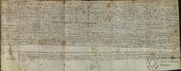 Privilegio de Pedro IV, rey de Aragón, concedido ante las Cortes generales del reino de Aragón, por el que otorga la infanzonía a la descendencia del difunto Miguel de Bernabeu, vecino de Báguena, por su comportamiento heróico durante la defensa del castillo de Báguena ante las tropas de Pedro I, rey de Castilla