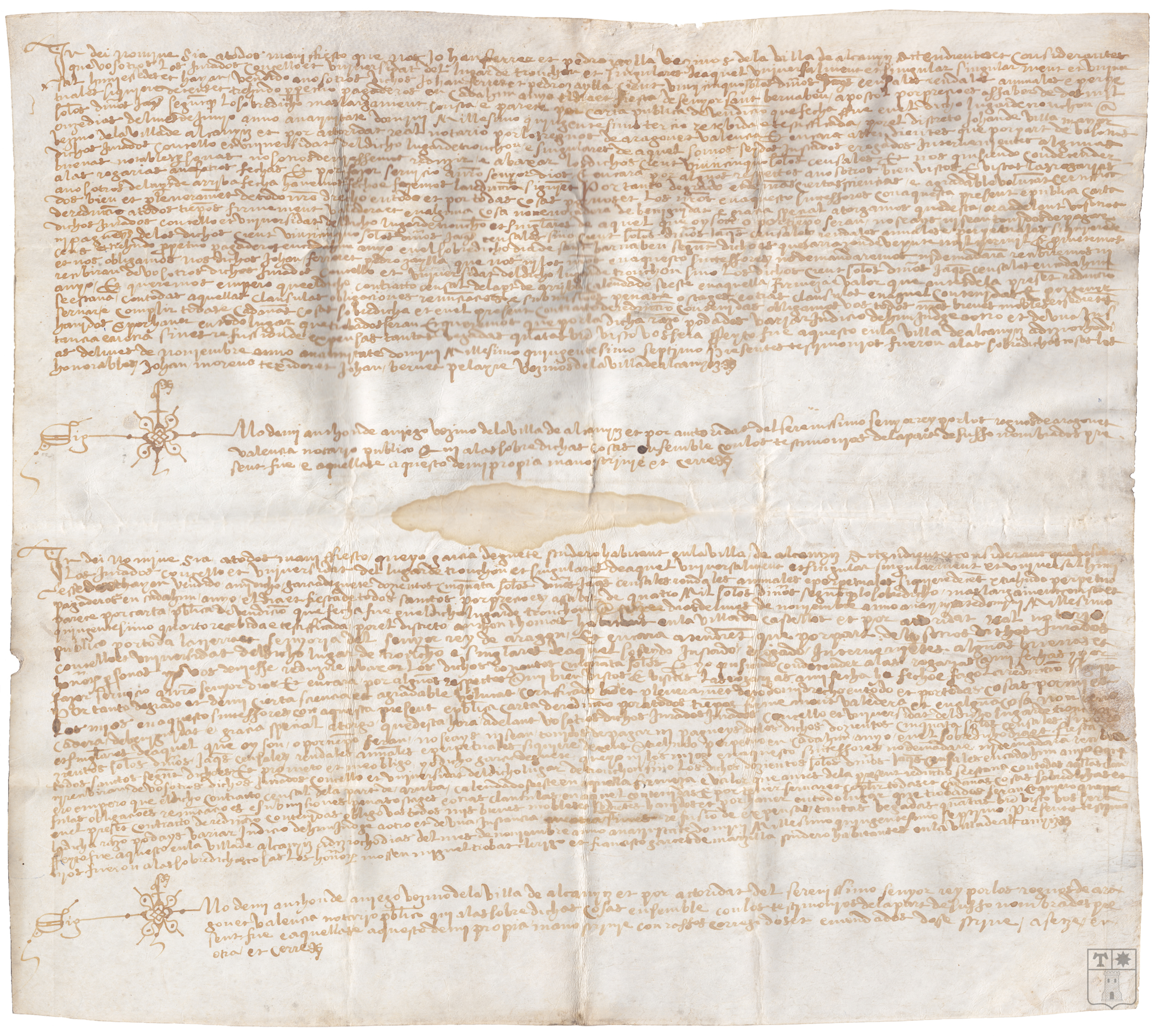 Cartas de reducción de censos a favor del Concejo de Tronchón, hechas por Juan Ferrer y Pedro Azaila