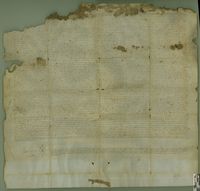 Traslado autorizado de un privilegio de Alfonso V, rey de Aragón, por el que concede a la villa de Ejea que nunca será separada del patrimonio real en tanto que cabeza de junta