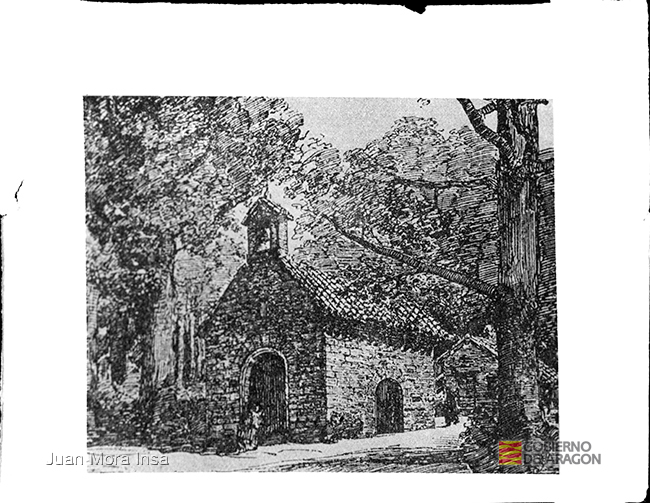 Grabado de iglesia. Juan Mora Insa