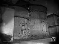 Monasterio de Santa María de Sigena. Exterior de los ábsides de la cabecera. Rafael Gúdel (atribuída). Villanueva de Sigena. Monegros