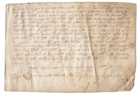 Albarán por el que Pedro Vallés, de Morella, reconoce haber recibido de Pedro Ibáñez, jurado de Tronchón, 165 sueldos jaqueses
