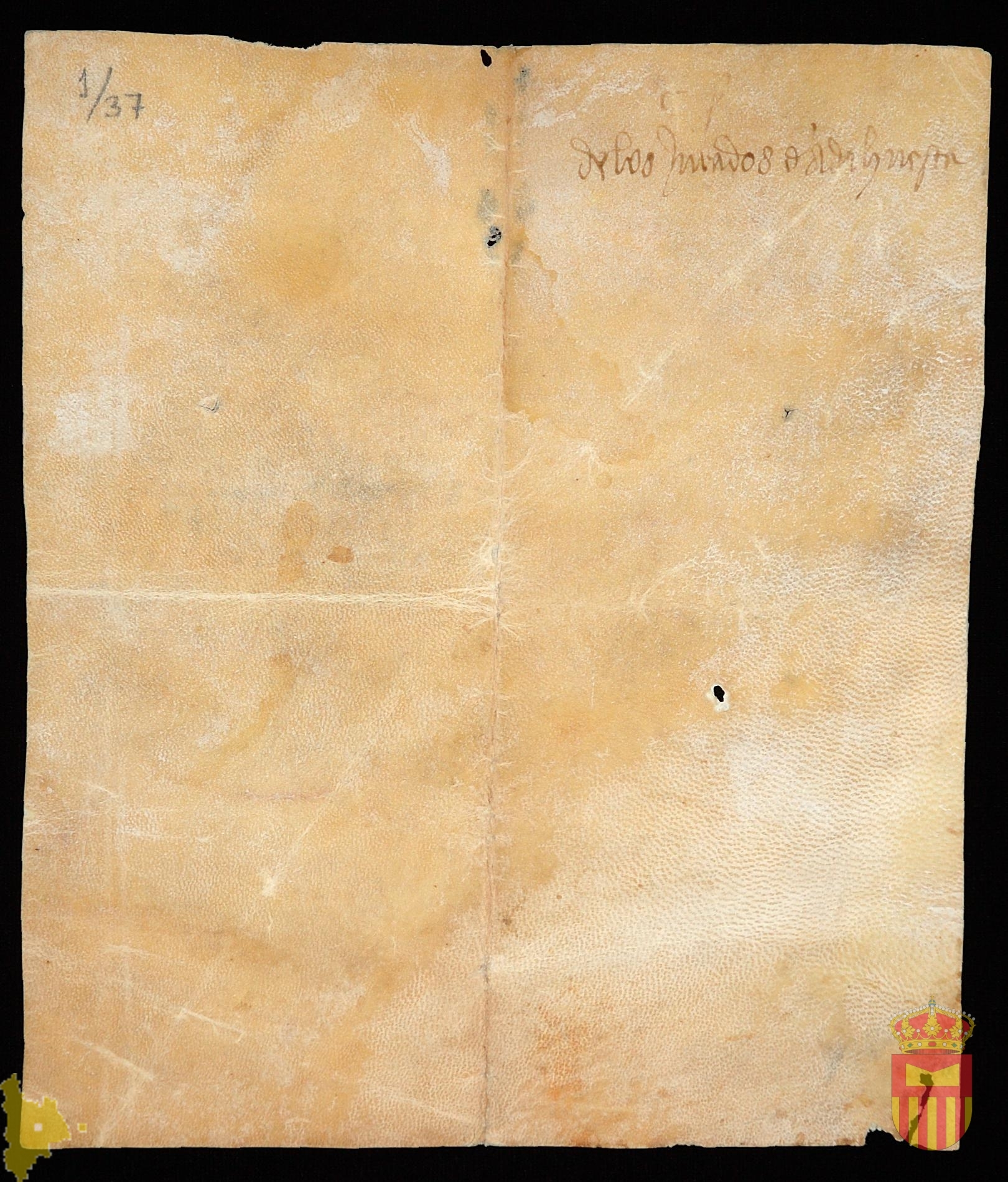 Albarán de Gabriel Congel, Comisario Real, por el que afirma haber recibido del concello y jurados de Adahuesca mil sueldos jaqueses en concepto de pensión de gobernación.