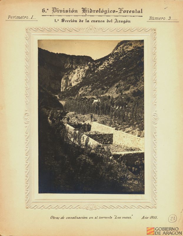 Cuenca del río Aragón. Sección 1ª. Perímetro I. Obras de canalización en el torrente "Los Meses"