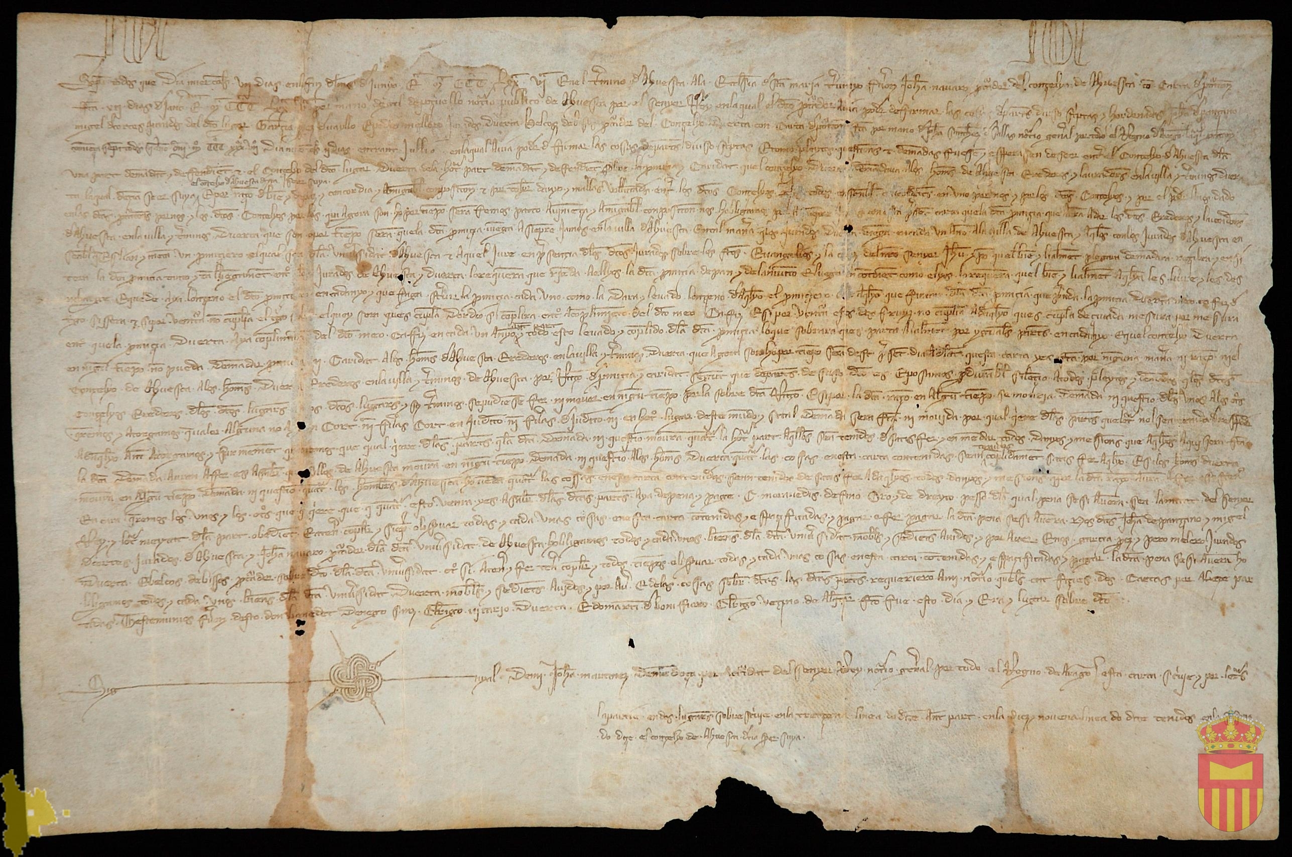 Concordia entre el Concello de Adahuesca y el de Huerta de Vero para elegir un primiciero