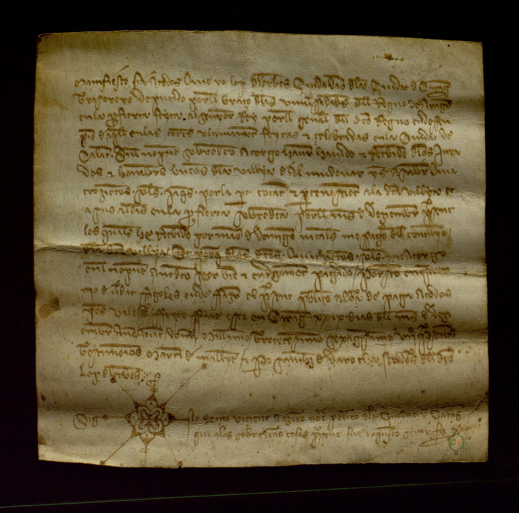 Lope de Lorbés, ciudadano de Zaragoza y tesorero de las universidades reales de Aragón, reconoce recibir del concejo de Almudévar 400 sueldos jaqueses que le correspondían a la villa y sus aldeas por el mes de diciembre, de acuerdo con las últimas Cortes de Aragón