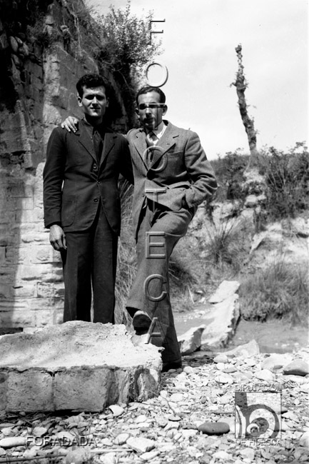 Foradada y un amigo. Alfonso Foradada Coll. Santalecina
