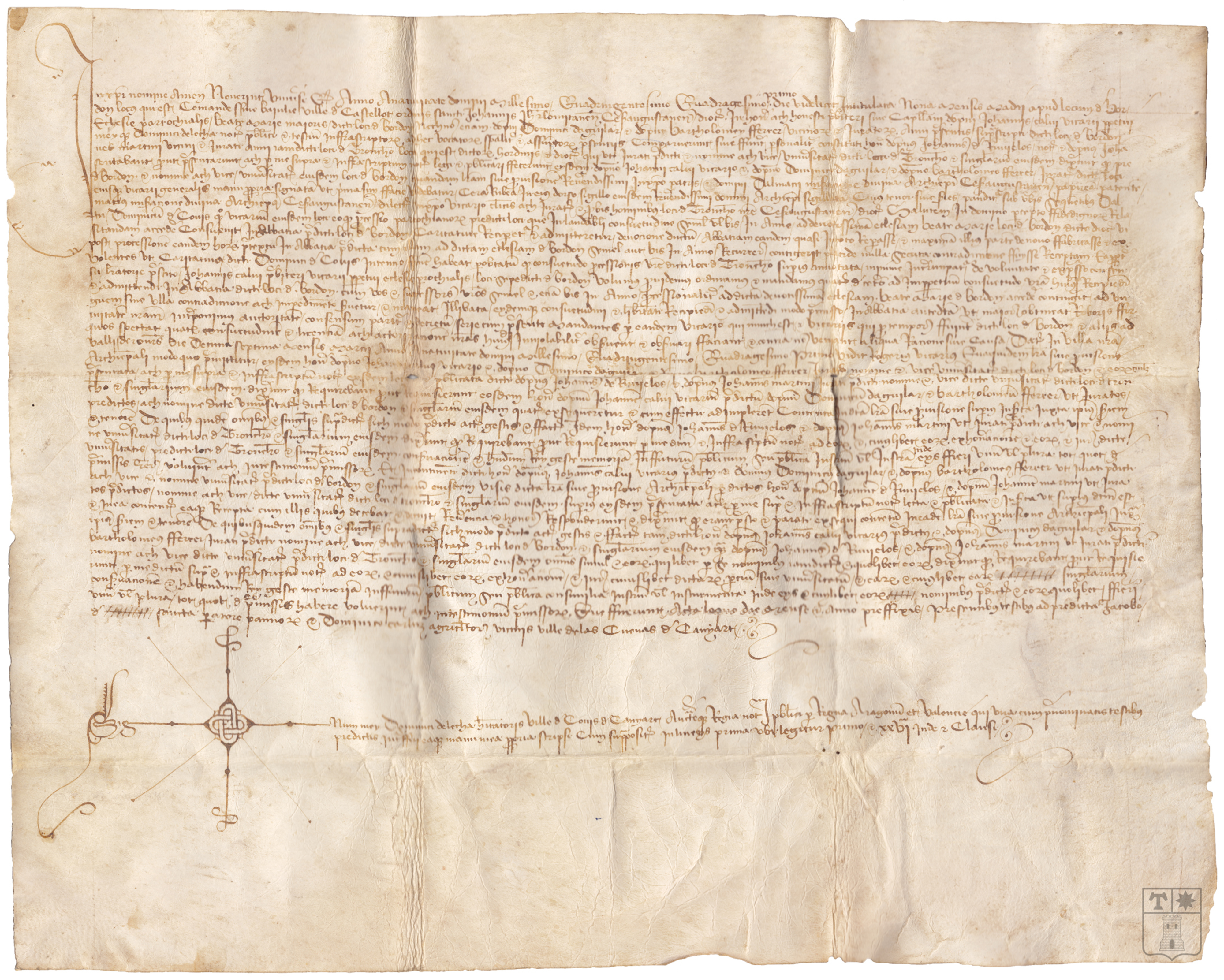 Presentación de un decreto de D. Dalmacio, arzobispo de Zaragoza, destinado a los vecinos de Tronchón, sobre una procesión que realizan a la iglesia de Santa María de Bordón.