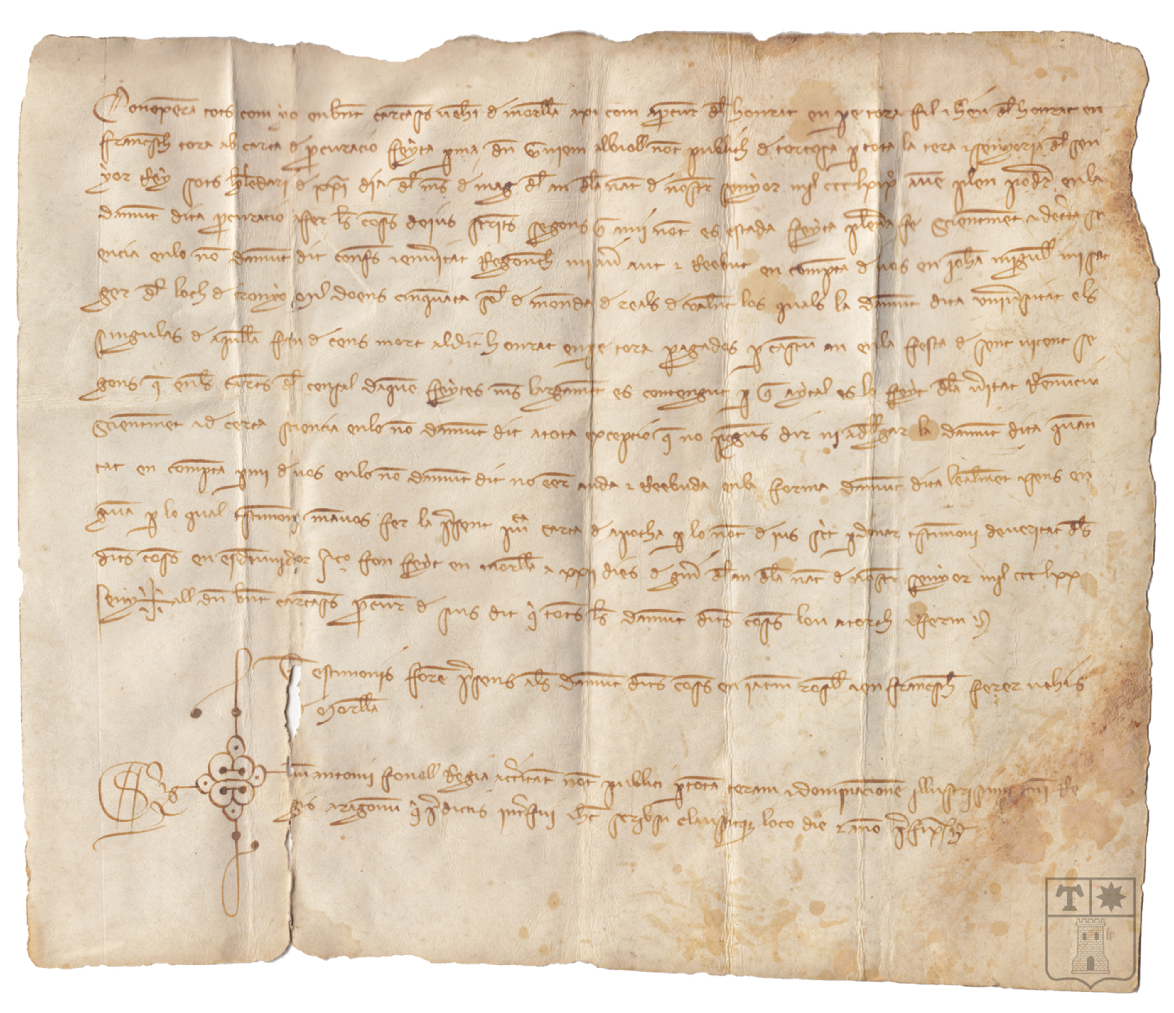 Apoca por la que Bernardo Carcases ha recibido de Pedro Tora, procurador de Juan Miguel, representante del Concejo de Tronchón, 1.250 sueldos valencianos