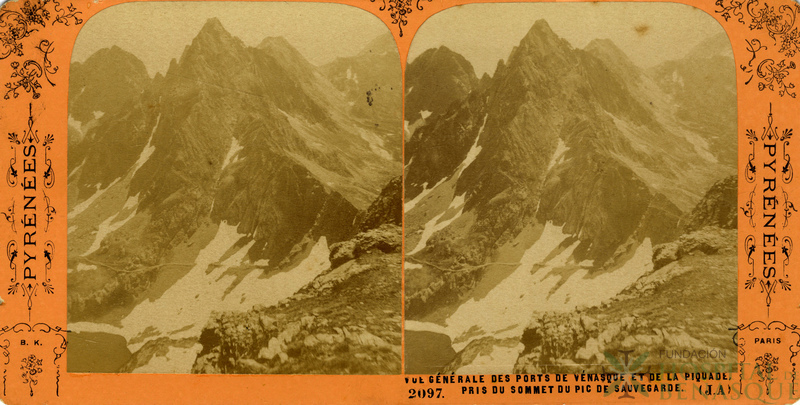 "Vue générale des Ports de Vénasque et de la Piquade, pris de sommet du Pic de Sauvegarde. 2097."