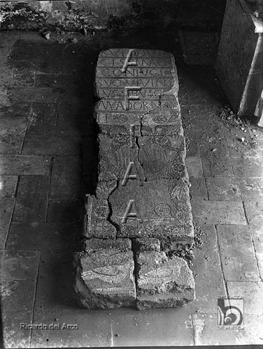 Monte Cillas. Restos de un mosaico romano. Ricardo del Arco y Garay. Coscojuela de Fantova. Somontano