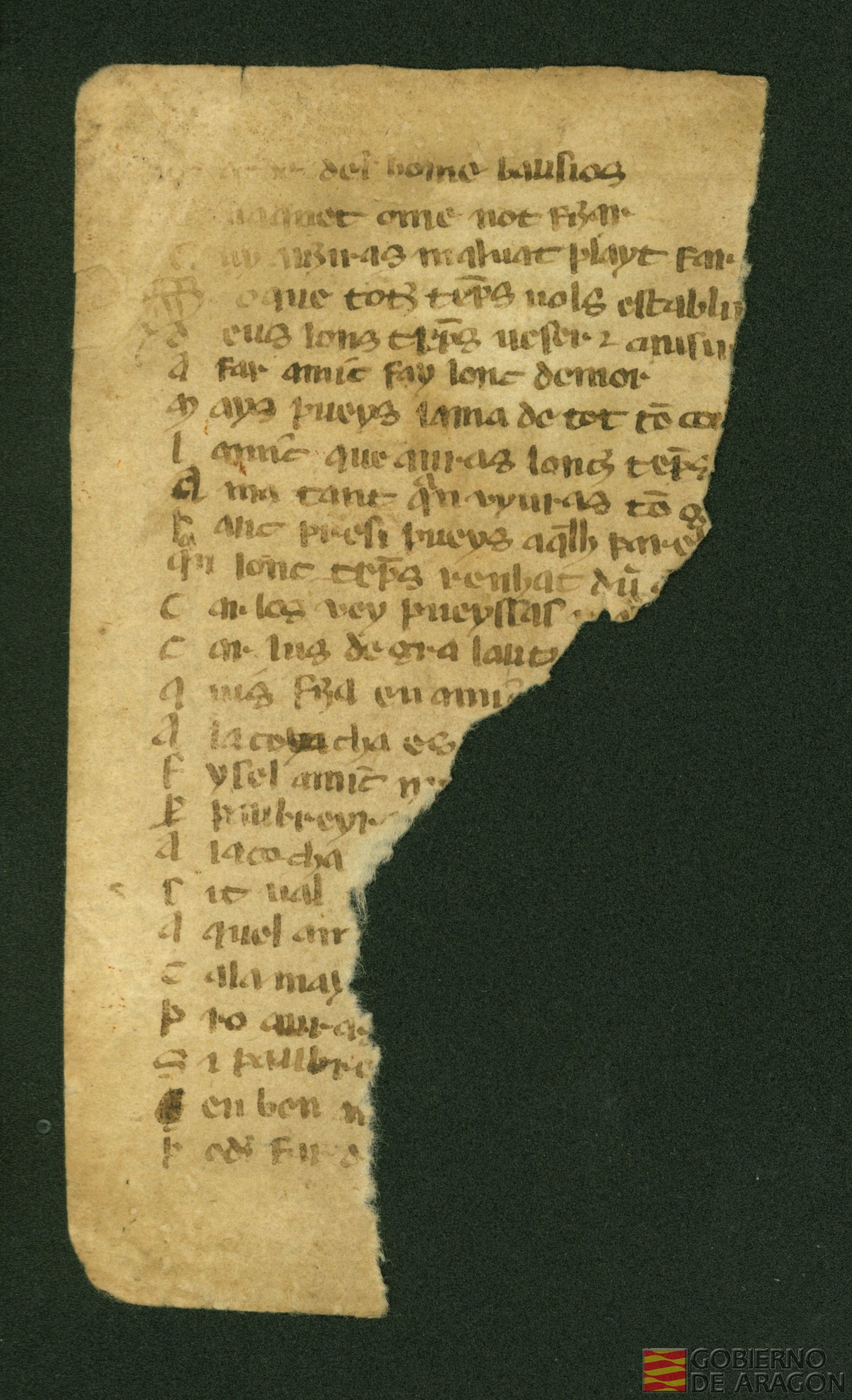 Fragmento del poema trobadoresco titulado "Lo sàvi" o "Lo Libre de Seneca", de autor desconocido.