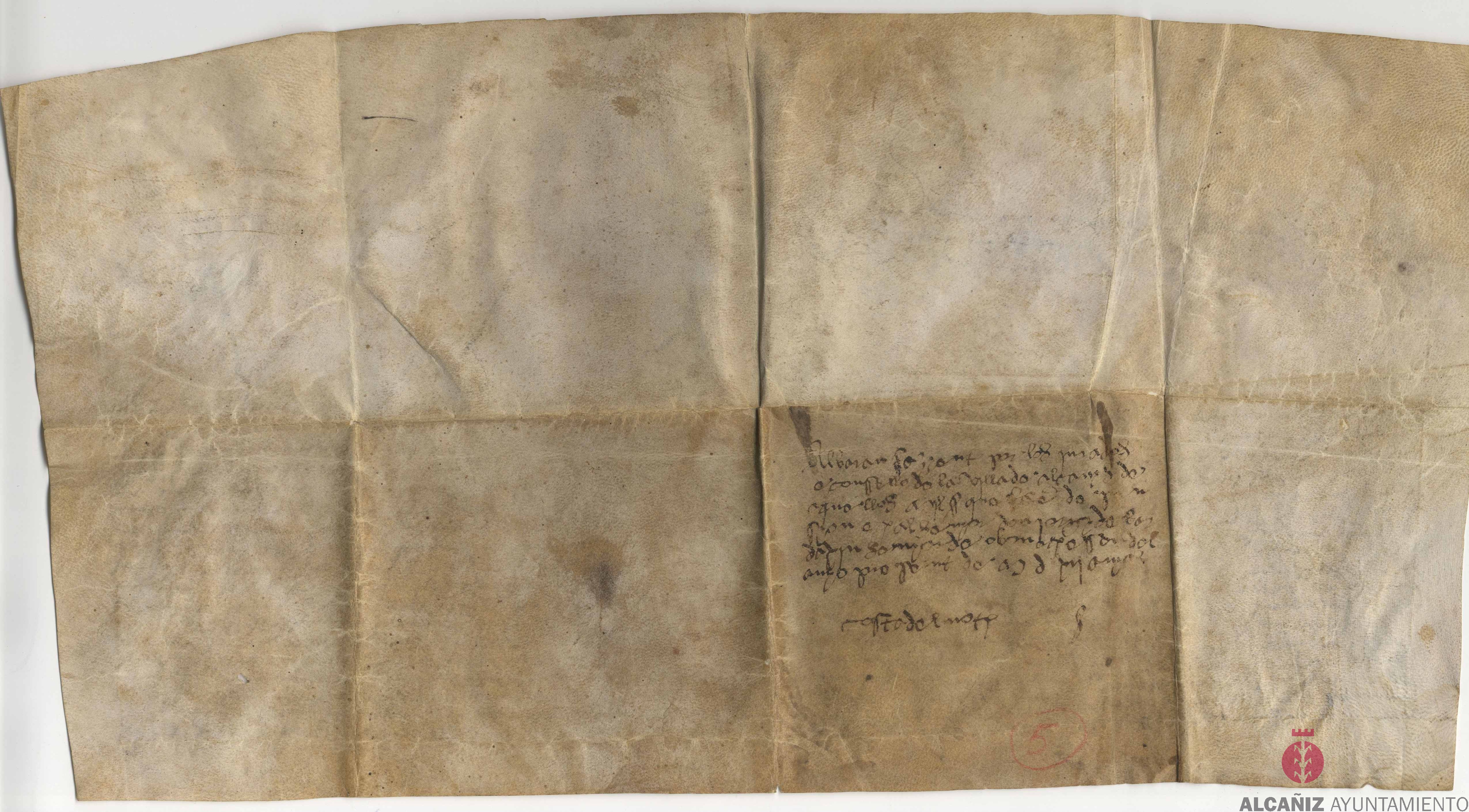 Albarán de 1.000 sueldos jaqueses otorgado por el Concejo, jurados y universidad de la villa de Alcañiz, a favor de Jorge de Bardajín