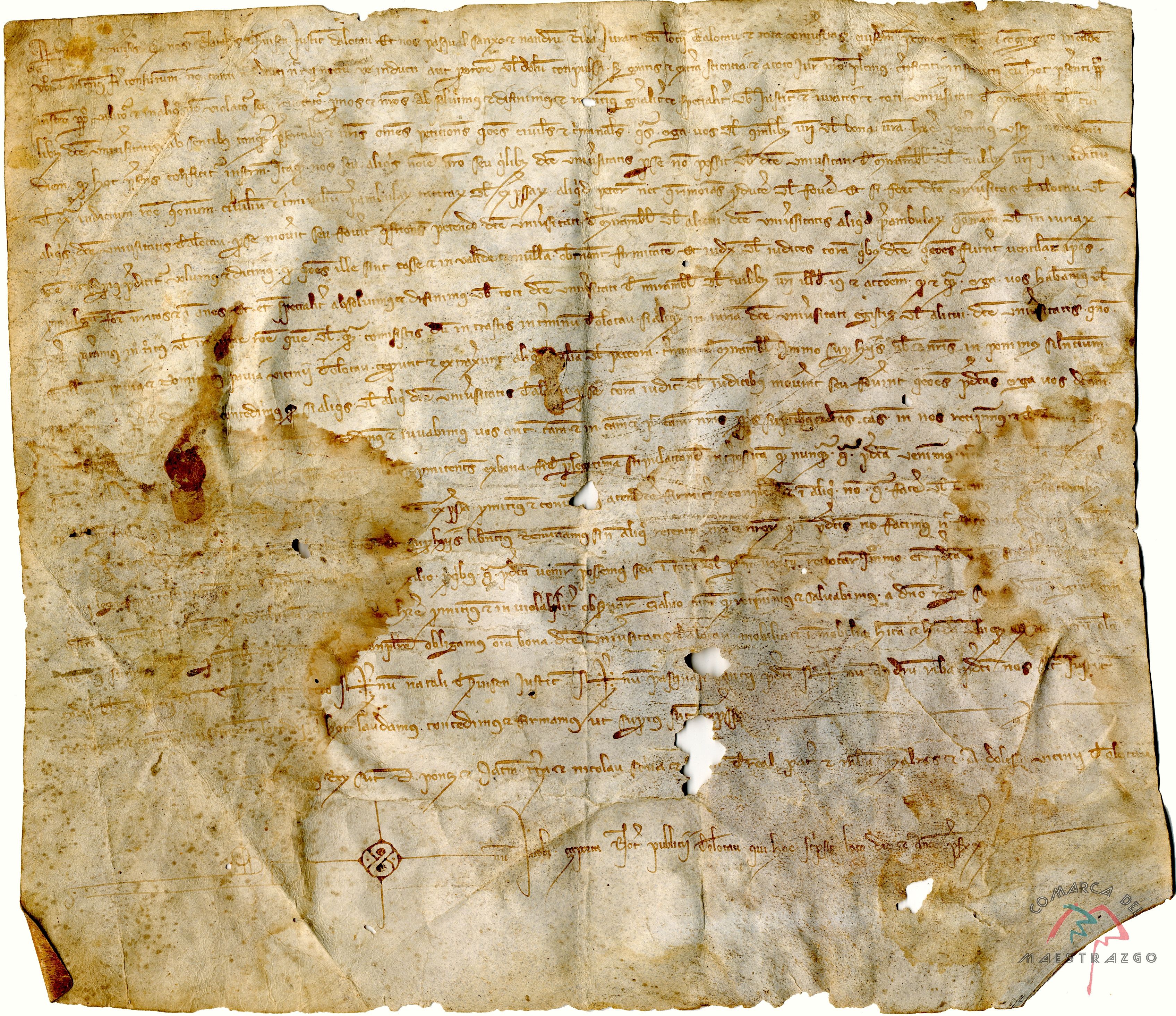 Carta del justicia y jurados de Olocau por la que se absuelven al Concejo de Mirambel, especialmente, del saqueo que hicieran en términos del dicho lugar como venganza a que Guillermo Parra y Domingo Parra habían robado ganado en términos de Mirambel