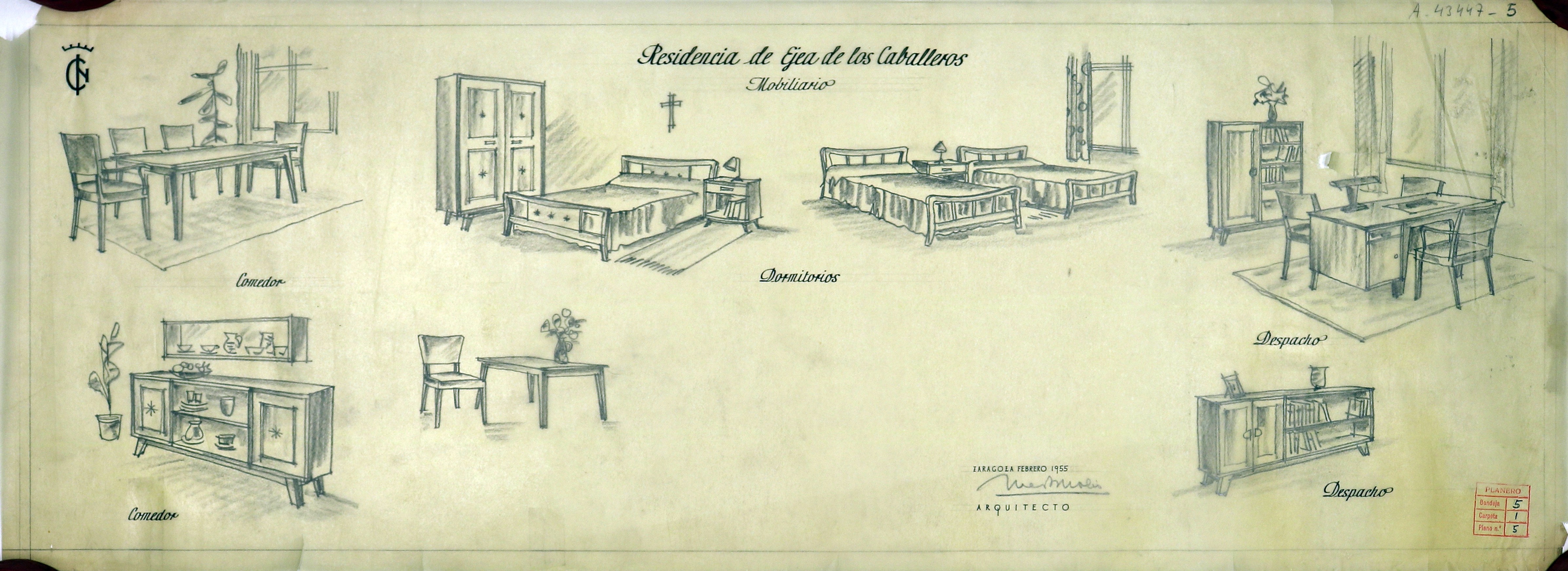 Mobiliario de la residencia. Dormitorios. Ejea de los Caballeros