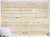 Jucé Ravaya, judío baile de Pedro III de Aragón, requiere a Gil de Larveix, representante del concejo de Almudévar, que le paguen 10.000 sueldos jaqueses anuales en calidad de pechas, cenas, acémilas, caballerías y cualquier otra renta real, y el concejo se compromete a hacerlo