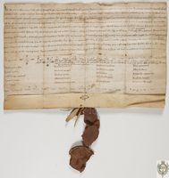 Pedro II de Aragón libera a los hombres de Almudévar del pago de las cenas de ausencia al rey y de cualquier tipo de cena, de presencia o de ausencia, a otros oficiales reales
