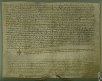 Traslado autorizado de dos privilegios concedidos por Jaime II en 1320 y Pedro IV en 1336 por los que se libera a los vecinos de Ejea del pago de peajes o lezdas en todo el reino de Aragón