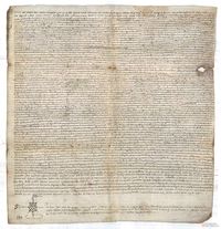 Isabel Esteban, viuda de Jaime de Abiego, infanzón, mercader, vecina de Zaragoza, vende a Juan Talayero, mercader, hijo del notario Jaime Talayero, 400 sueldos jaqueses de treudo perpetuo sobre el molino harinero de las Armas, casa, torre graneros y huerto, sitos en el término de Valimaña, por el precio de 8.000 sueldos