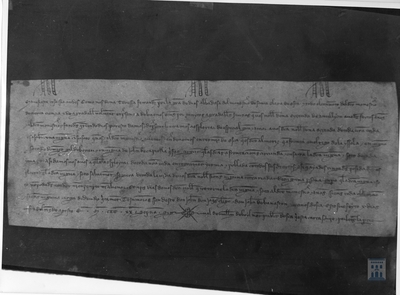 Teresa Ferrández, abadesa del monasterio de Santa Clara de Huesca, da a Ocenda de Antillón una viña y un soto en el término del Almeriz de Huesca, en recompensa de los favores hechos al convento